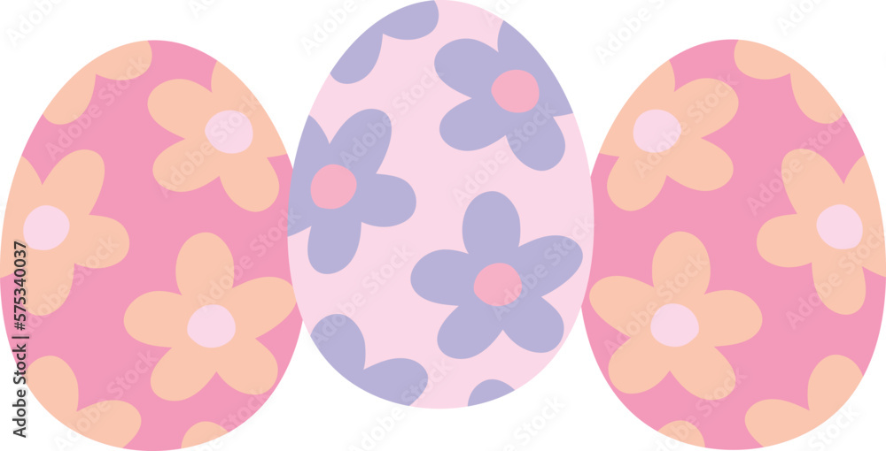 Cute Easter Eggs Flower Print Cute Easter Eggs Flower Print