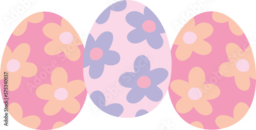Cute Easter Eggs Flower Print