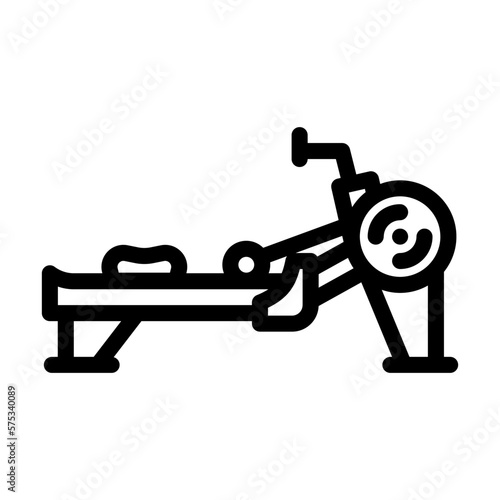 rowing machine fitness sport line icon vector illustration