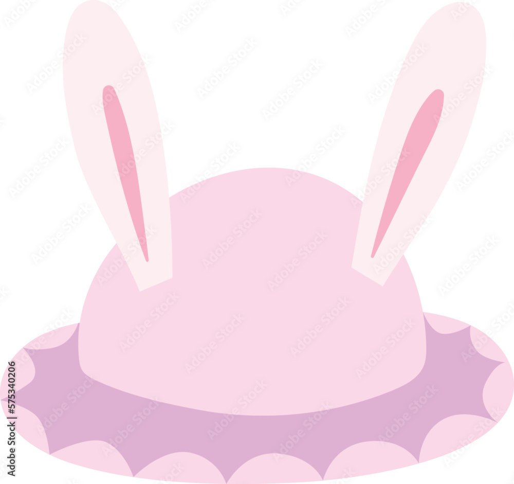 Fototapeta premium Easter Day Cute Hat With Rabbit Ears Illustration