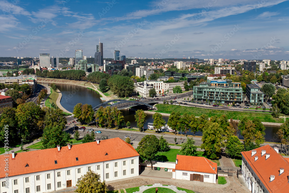 Panoramic view on Vilnius downtown , Lithuania