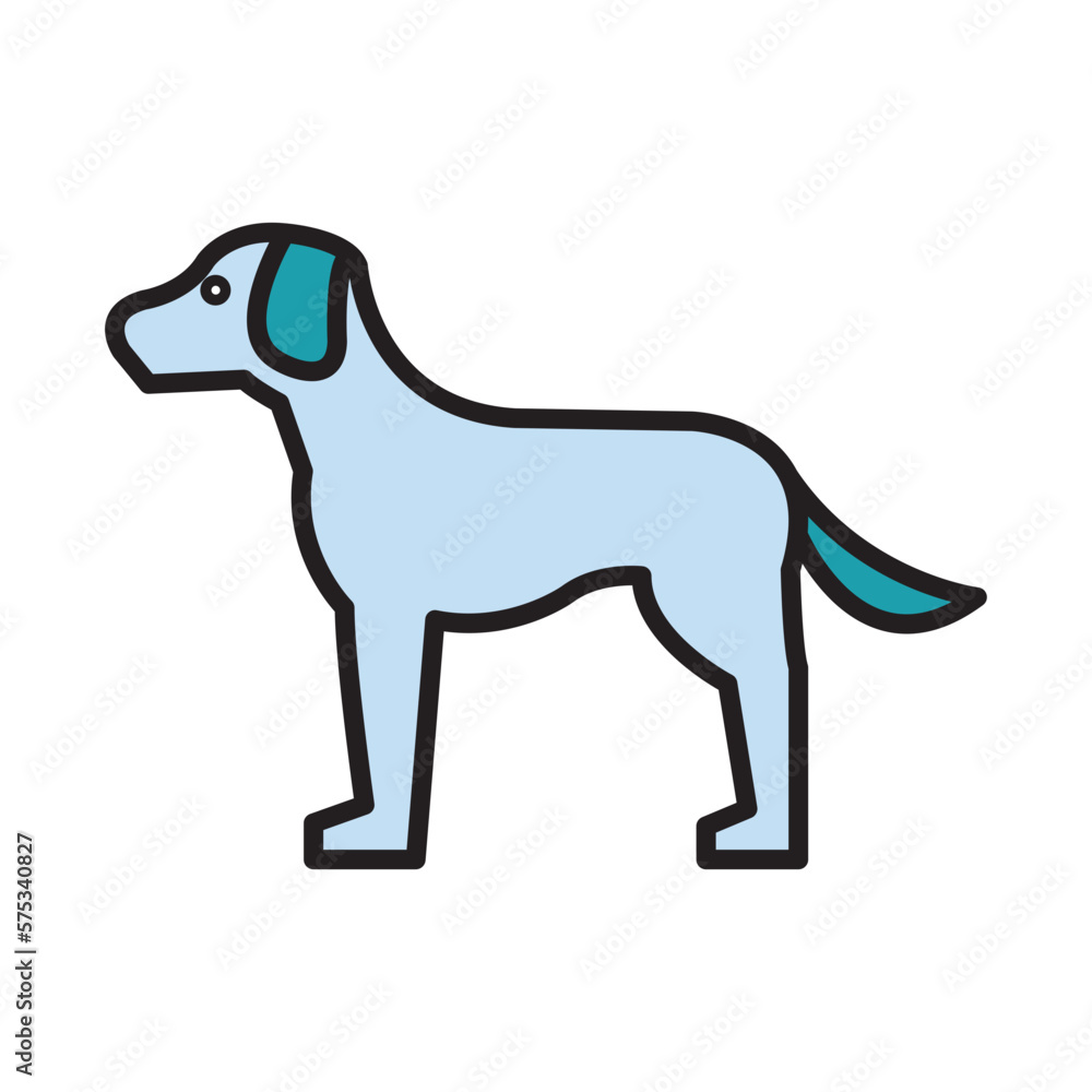 Fototapeta premium Filled Line DOG design vector icon