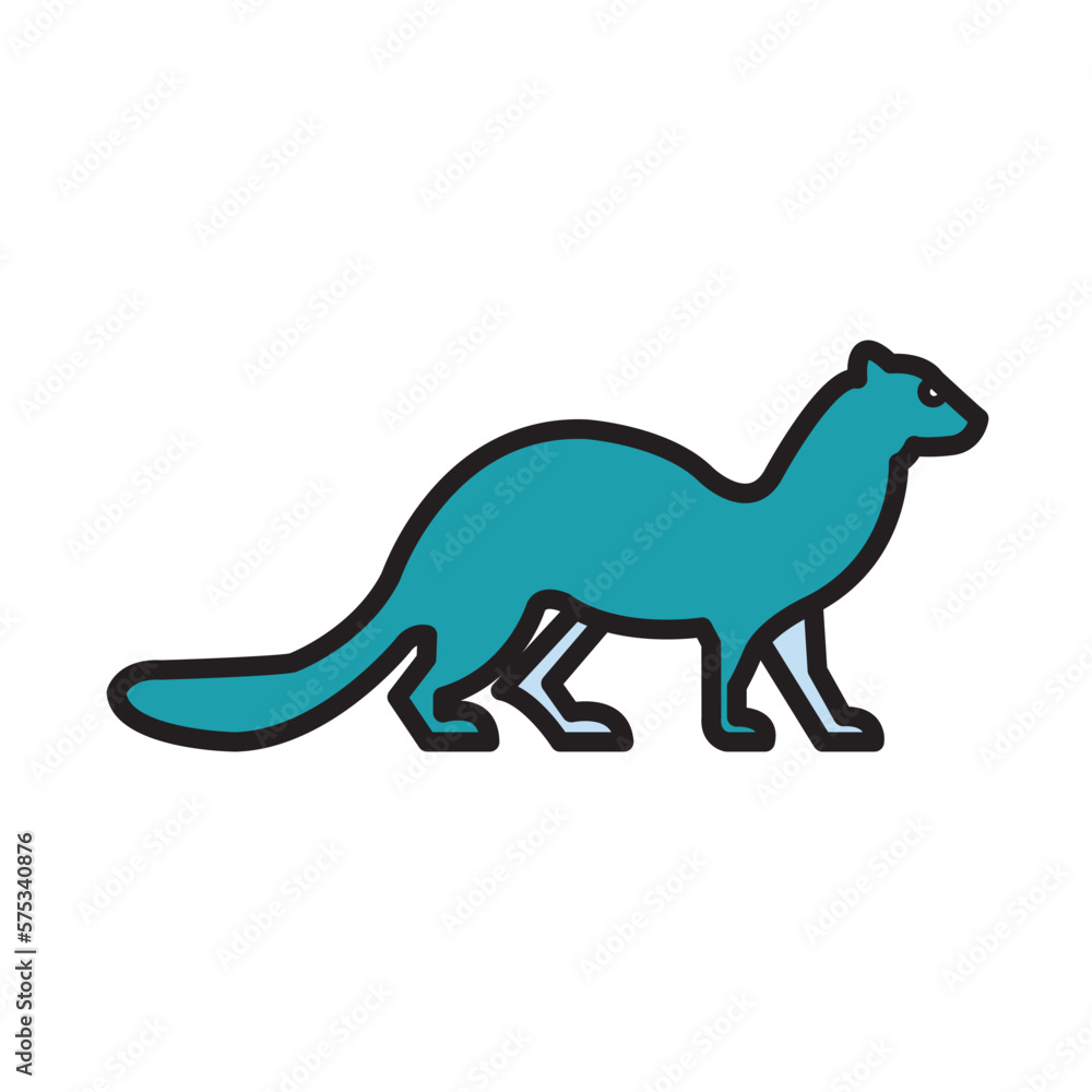 Filled Line FERRET design vector icon Filled Line FERRET design vector icon