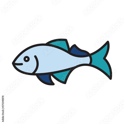 Filled Line FISH design vector icon