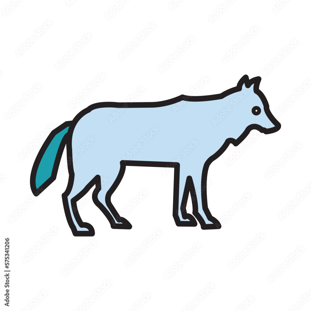 Filled Line WOLF design vector icon