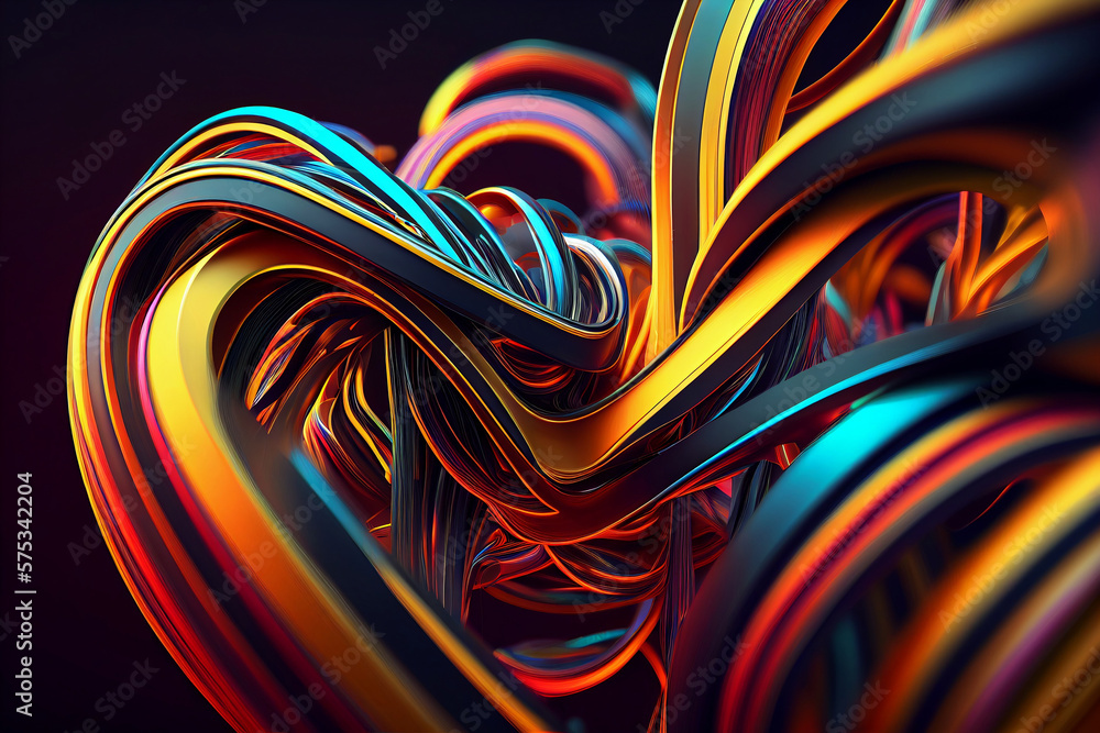Abstract background lines, waves, made with Generative AI
