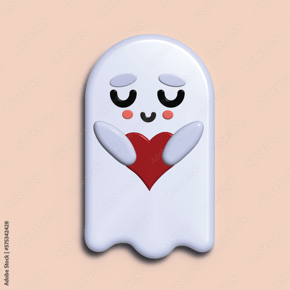 Cute Halloween ghost with happy smiling face. Cute Halloween ghost with happy smiling face.