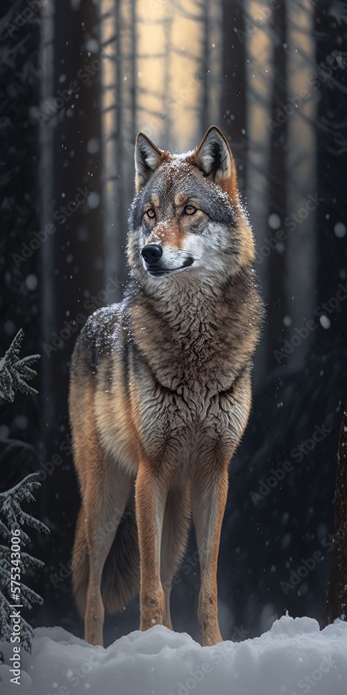 Obraz premium Wolf in the snow