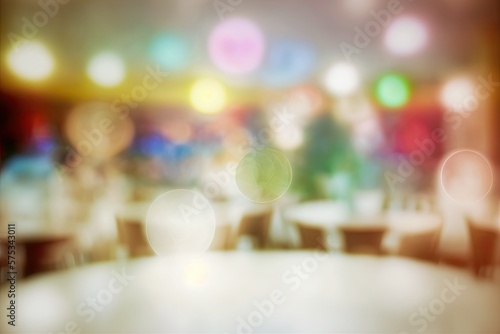 Bokeh effect used to soften the background at a cafe. Generative AI