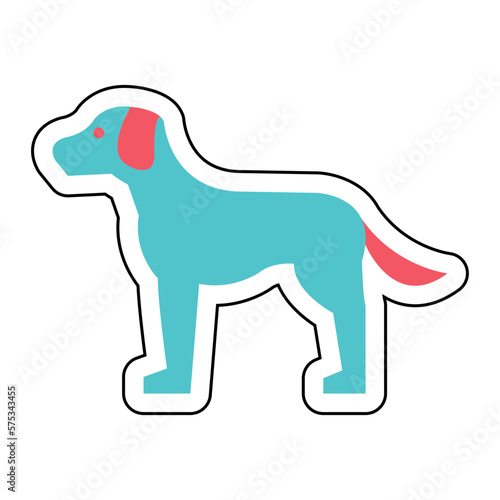 Sticker DOG design vector icon