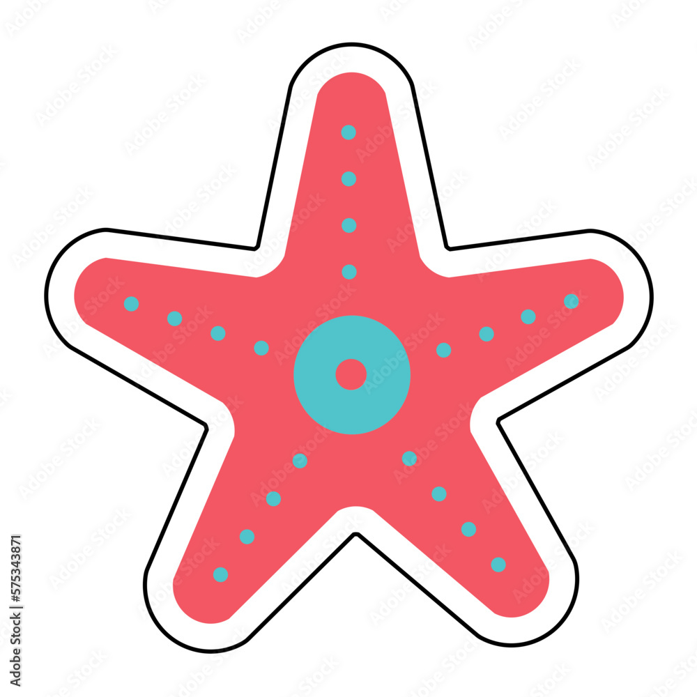 Sticker STARFISH design vector icon Sticker STARFISH design vector icon