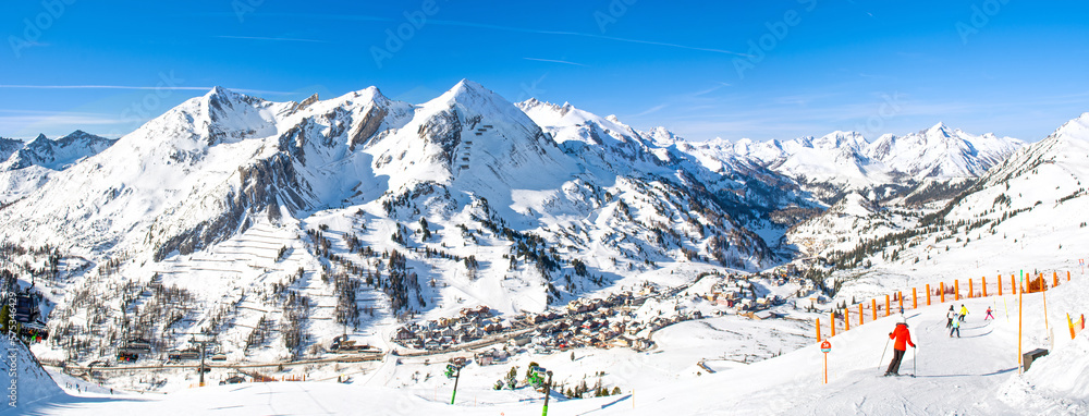 Fototapeta premium Obertauern, Austria, ski resort in Austrian Alps