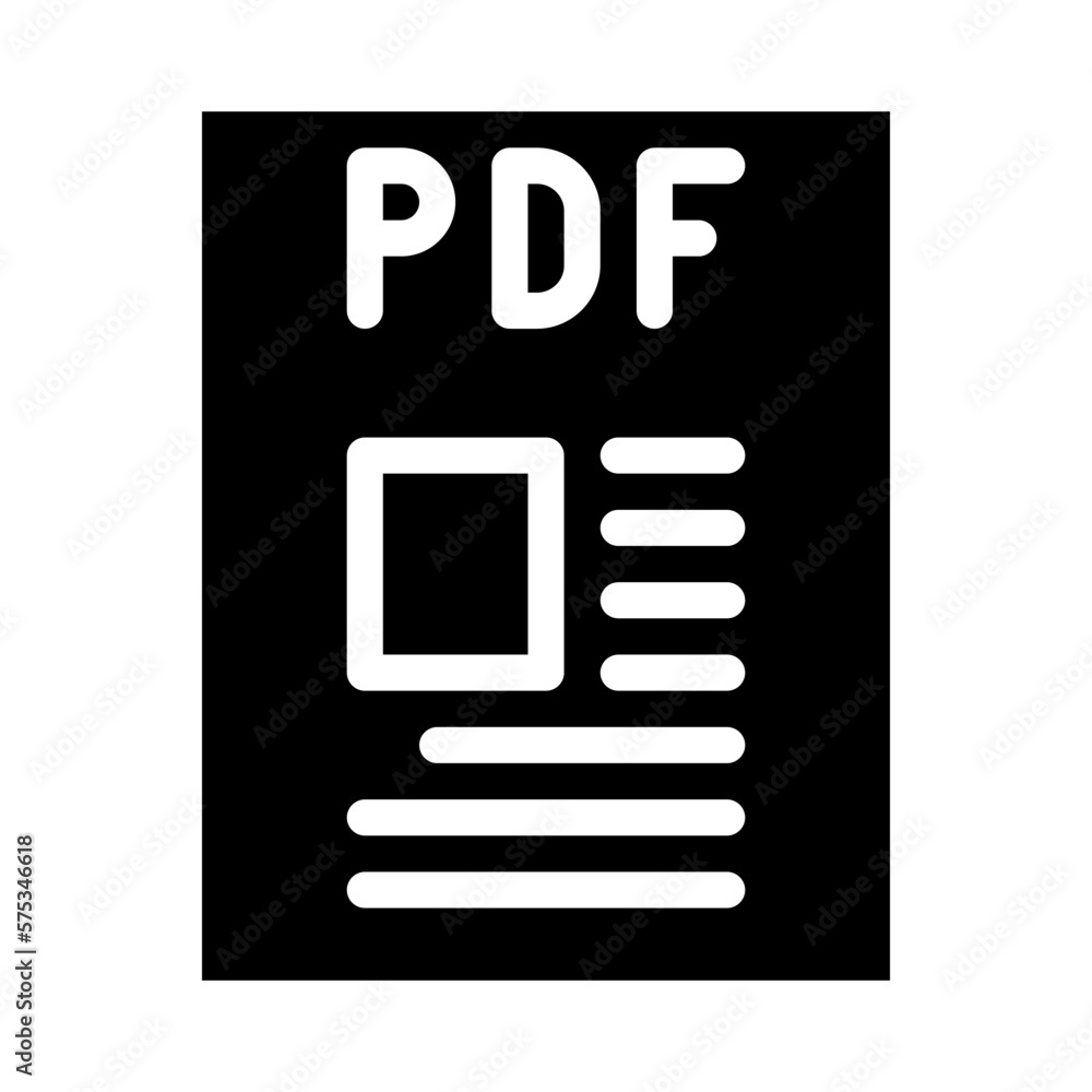 pdf file format document glyph icon vector illustration pdf file format document glyph icon vector illustration
