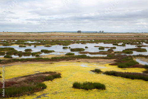 View on a bay in direction of the sea in Velddrif in the Western Cape of South Africa
