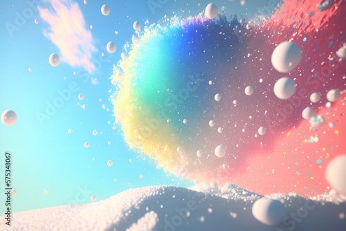 Pastel Color Balloon Background, AI © 悠資 原田