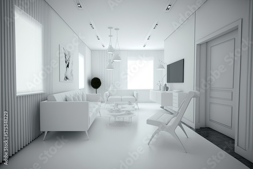 Background blurry Interior of a dental facility. Generative AI