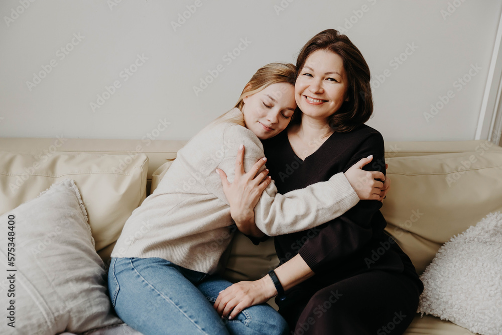 Mother and daughter student spend time together