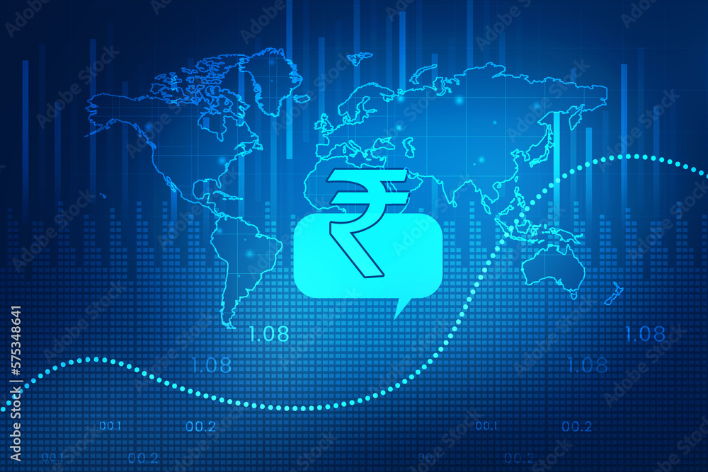 2D illustration Rupee currency sign 2D illustration Rupee currency sign