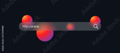 Search bar icon, template. Glassmorphism style. Vector EPS 10