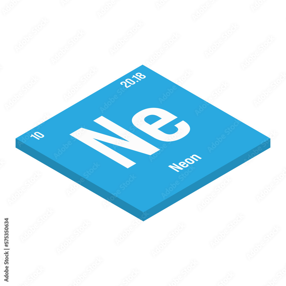 Neon, Ne, periodic table element with name, symbol, atomic number and weight. Inert gas with various industrial uses, such as in lighting, lasers, and as a filling gas in certain types of insulation. Neon, Ne, periodic table element with name, symbol, atomic number and weight. Inert gas with various industrial uses, such as in lighting, lasers, and as a filling gas in certain types of insulation.