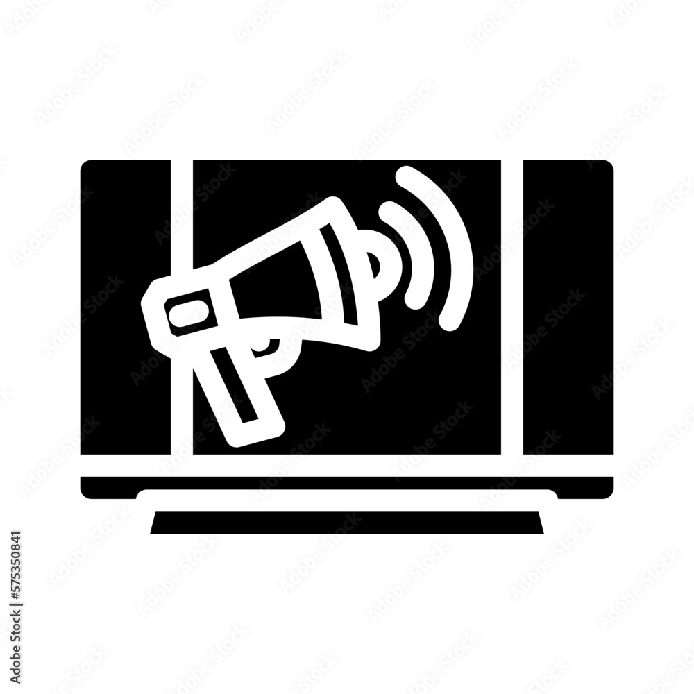 radio advertising glyph icon vector illustration radio advertising glyph icon vector illustration