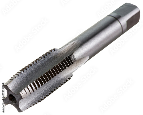 drill tap metal on white background