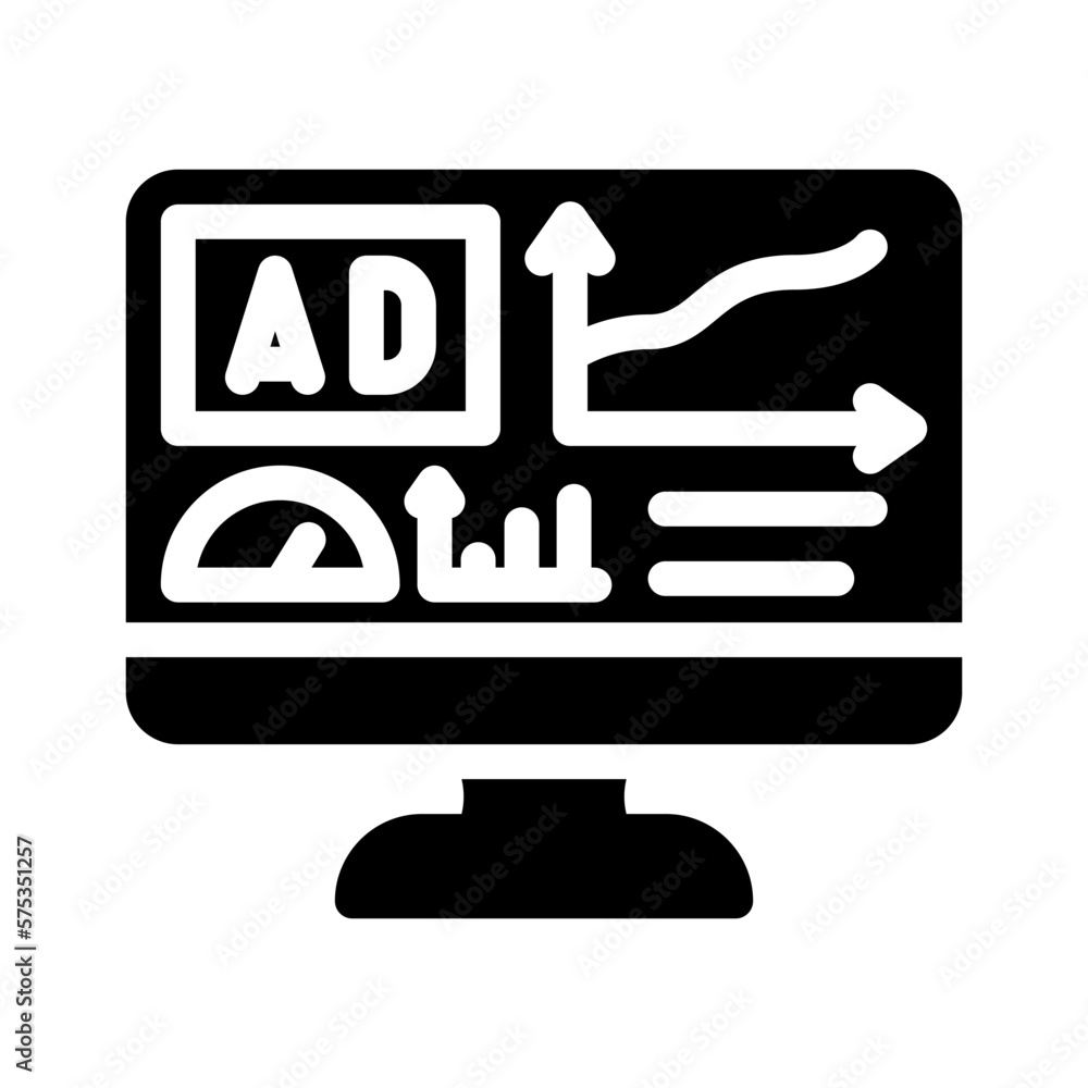 research advertising glyph icon vector illustration research advertising glyph icon vector illustration