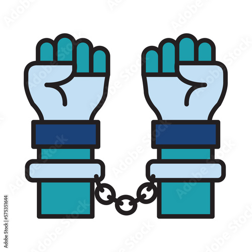 Filled Line ARREST design vector icon