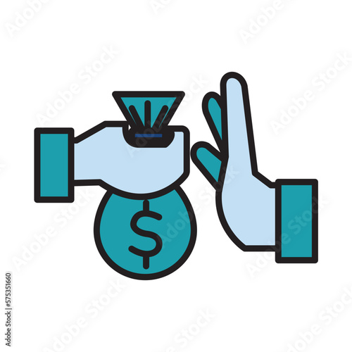 Filled Line BRIBERY design vector icon