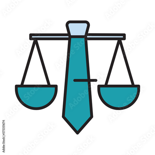 Filled Line BUSSINESS LAW design vector icon
