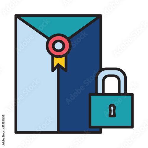 Filled Line CONFIDENTIAL design vector icon