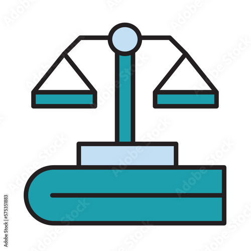 Filled Line LAW BOOK design vector icon