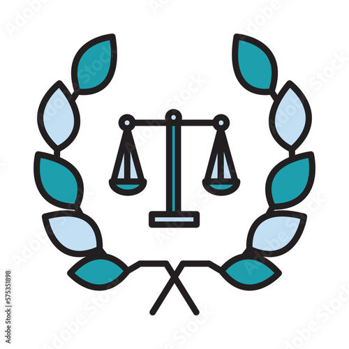 Filled Line LAW FIRM design vector icon