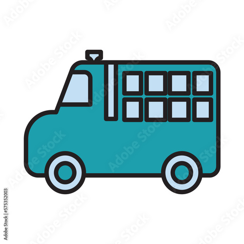 Filled Line PRISONER TRANSPORT design vector icon