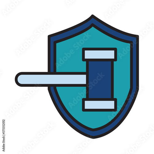Filled Line PROTECTION LAW design vector icon
