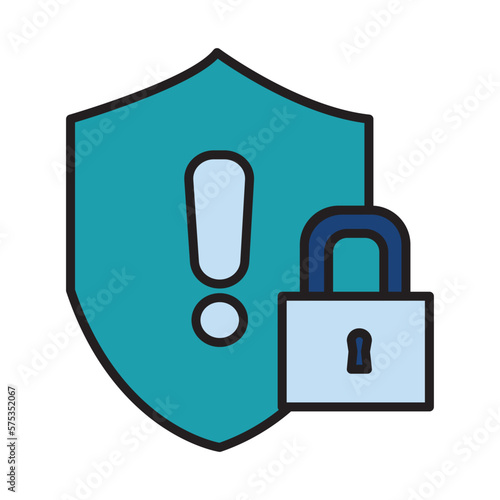 Filled Line SECURITY design vector icon
