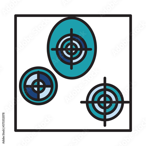 Filled Line SIGHT design vector icon