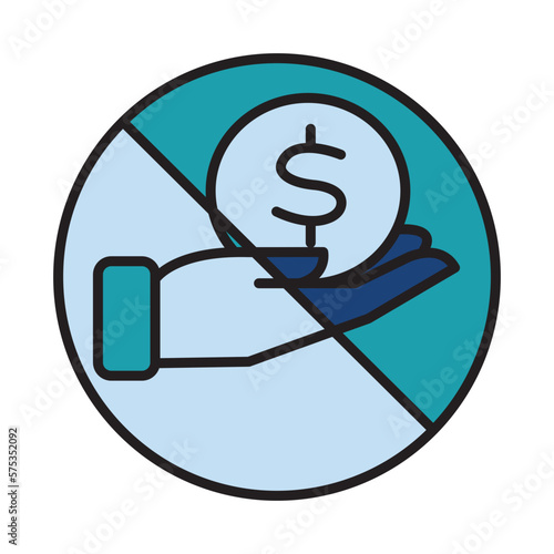 Filled Line STOP CORRUPTION design vector icon