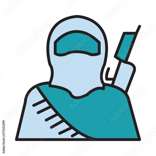 Filled Line TERRORISM design vector icon