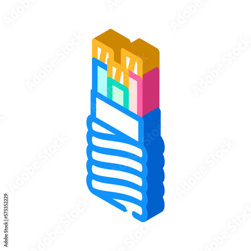 main feeder wire cable isometric icon vector illustration