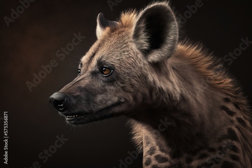 A picture of hyena face with blurred background in detail