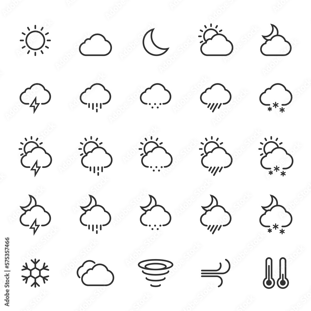 Outline Stroke Weather Icons Outline Stroke Weather Icons