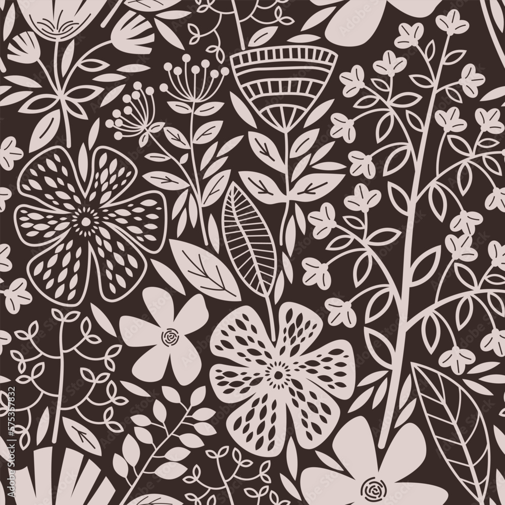 Spring flowers seamless pattern. Spring flowers seamless pattern.