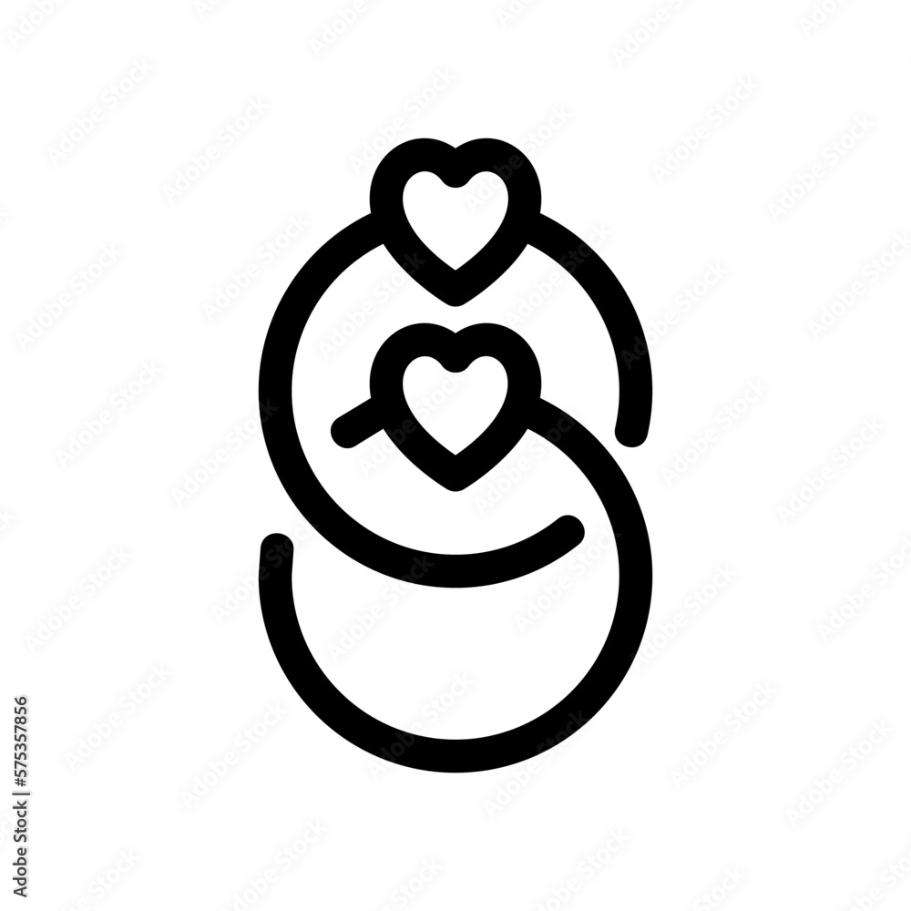 valentine rings icon or logo isolated sign symbol vector illustration - high quality black style vector icons valentine rings icon or logo isolated sign symbol vector illustration - high quality black style vector icons