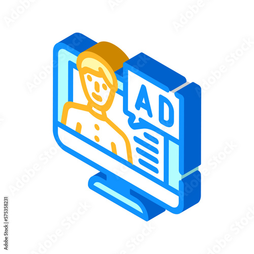 native advertising isometric icon vector illustration