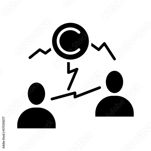 Solid COPYRIGHT CONFLICT design vector icon