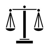 Solid JUSTICE design vector icon