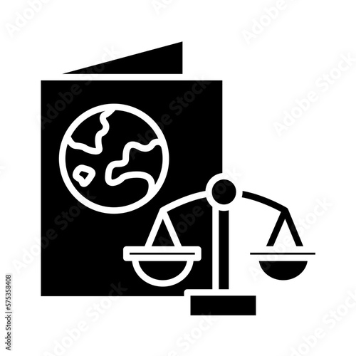 Solid IMMIGRATION LAW design vector icon