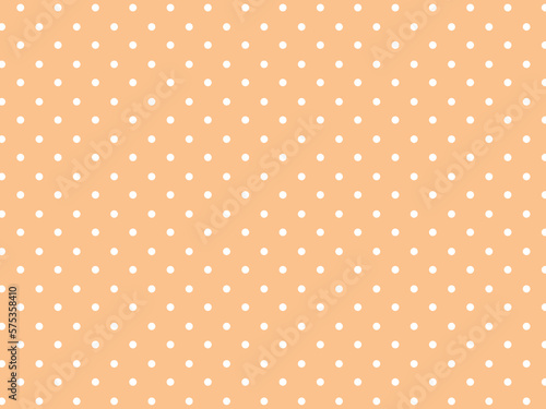 オレンジと白のドット柄（水玉模様）の背景 photo
