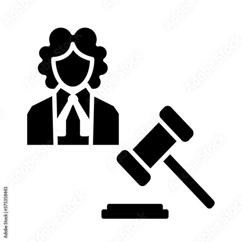 Solid JUDGE VERDICT design vector icon